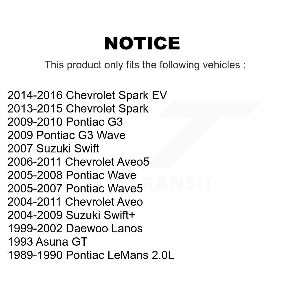 [Avant] Kit de disque (revêtu) de frein pour Chevrolet Aveo Spark Aveo5 EV Pontiac G3 Daewoo Lanos LeMans Asuna Suzuki GT Wave Swift Wave5 Swift+ KG-100030