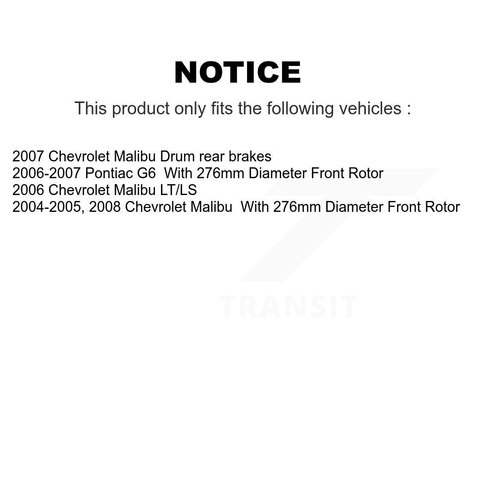 [Avant] Kit de disque (revêtu) de frein pour Chevrolet Malibu Pontiac G6 KG-100032