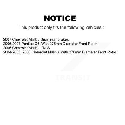 [Avant] Kit de disque (revêtu) de frein pour Chevrolet Malibu Pontiac G6 KG-100032