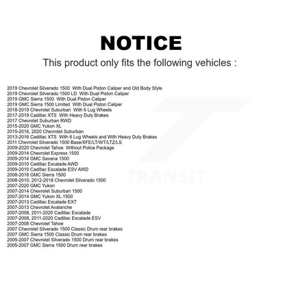 [Avant] Kit de disque (revêtu) de frein pour Chevrolet Silverado 1500 GMC Sierra Tahoe Cadillac Yukon Suburban Escalade XL Avalanche Classic XTS ESV Express LD EXT Savana Limited KG-100035