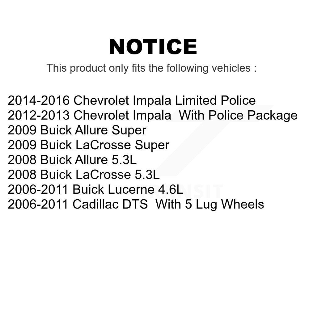 [Avant] Kit de disque (revêtu) de frein pour Chevrolet Buick Lucerne Impala Cadillac DTS Limited LaCrosse Allure KG-100042