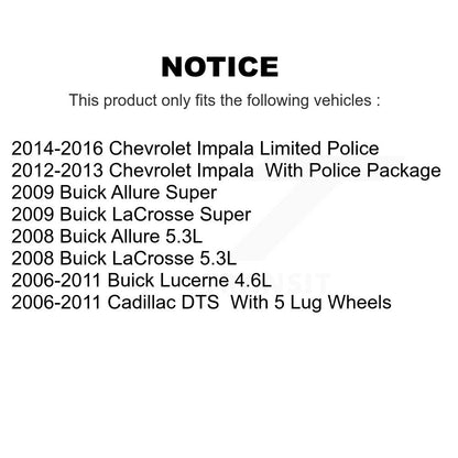 [Avant] Kit de disque (revêtu) de frein pour Chevrolet Buick Lucerne Impala Cadillac DTS Limited LaCrosse Allure KG-100042