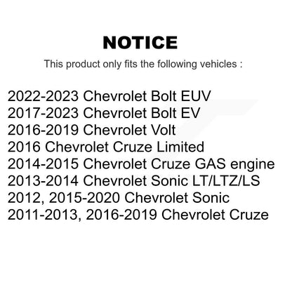 [Avant] Kit de disque (revêtu) de frein pour Chevrolet Cruze Sonic Limited Volt Bolt EV EUV KG-100055