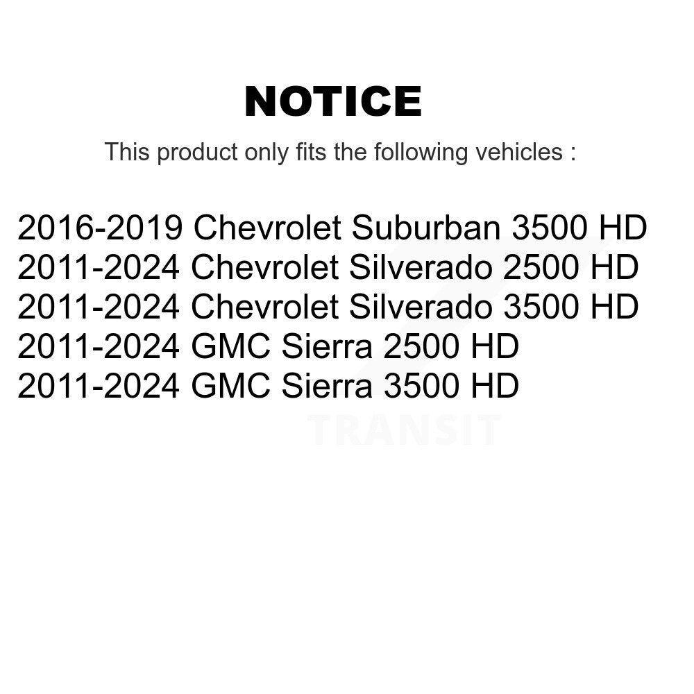 [Avant] Kit de disque (revêtu) de frein pour Chevrolet Silverado 2500 HD GMC Sierra 1500 3500 Suburban KG-100057