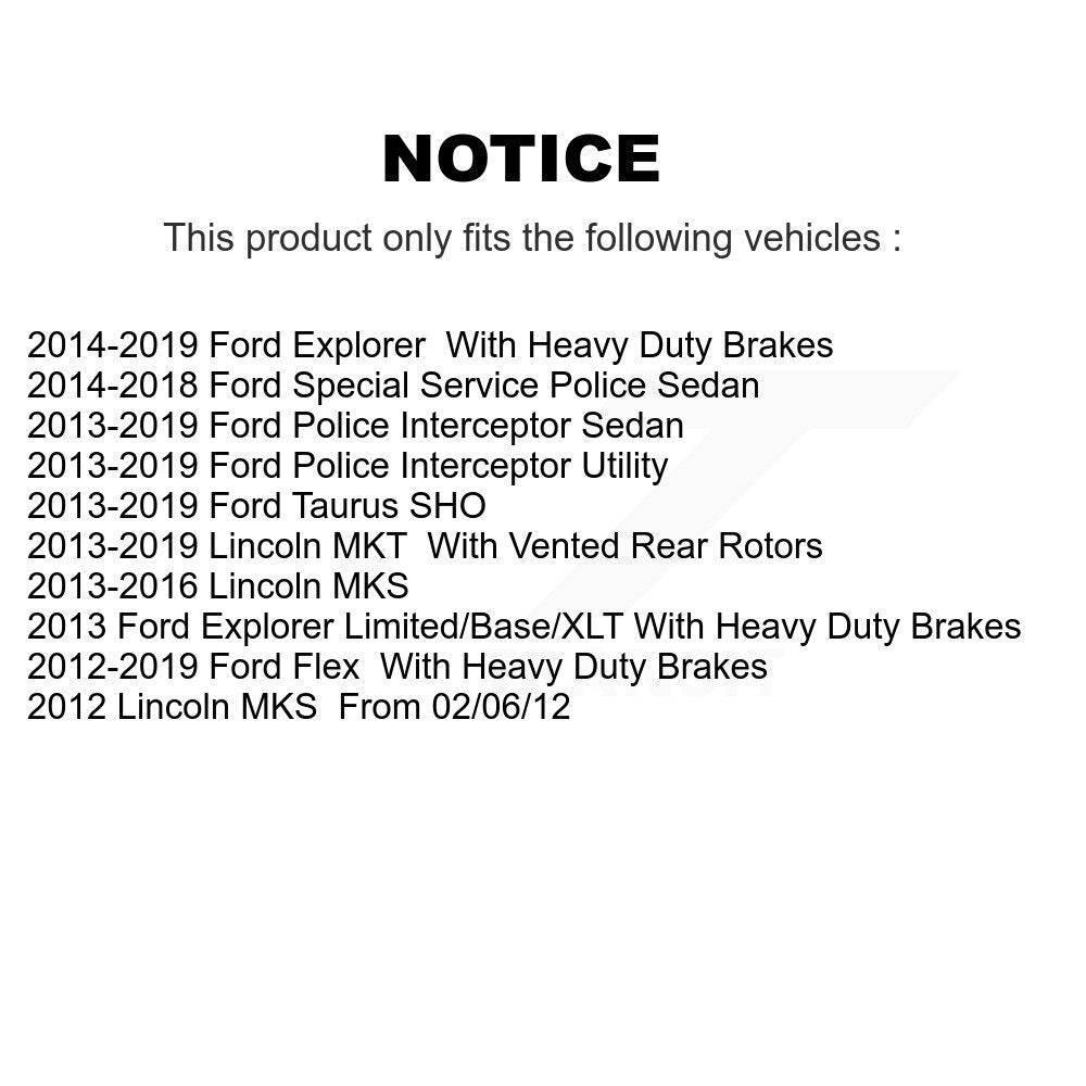 [Avant] Kit de disque (revêtu) de frein pour Ford Explorer Taurus Flex Police Interceptor Utility Lincoln Sedan MKS MKT Special Service KG-100103