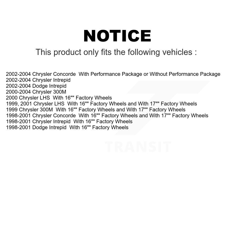 [Avant] Kit de disque (revêtu) de frein pour Chrysler Dodge Intrepid 300M Concorde LHS KG-100114