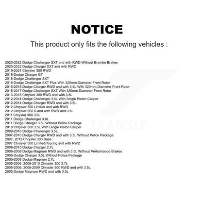 [Avant] Kit de disque (revêtu) de frein pour Dodge Charger Chrysler 300 Challenger Magnum KG-100127