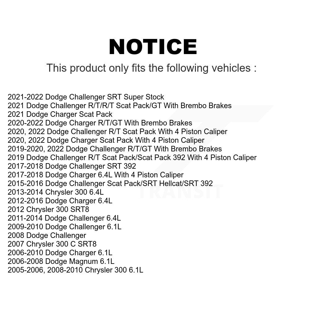 [Avant] Kit de disque (revêtu) de frein pour Dodge Charger Chrysler 300 Challenger Magnum KG-100132