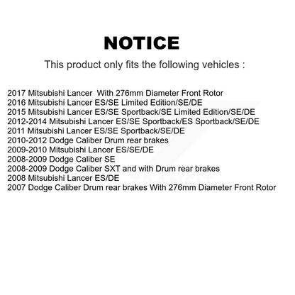 [Avant] Kit de disque (revêtu) de frein pour Dodge Caliber Mitsubishi Lancer KG-100133