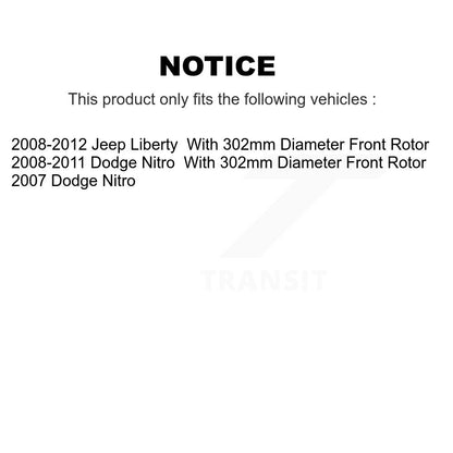 [Avant] Kit de disque (revêtu) de frein pour Jeep Liberty Dodge Nitro KG-100136