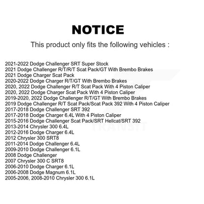 [Avant] Kit de disque (revêtu) de frein pour Dodge Charger Chrysler 300 Challenger Magnum KG-100139