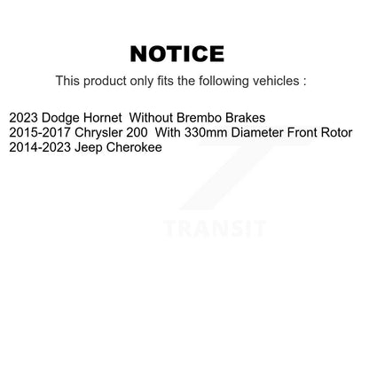 [Avant] Kit de disque (revêtu) de frein pour Jeep Cherokee Chrysler 200 KG-100147