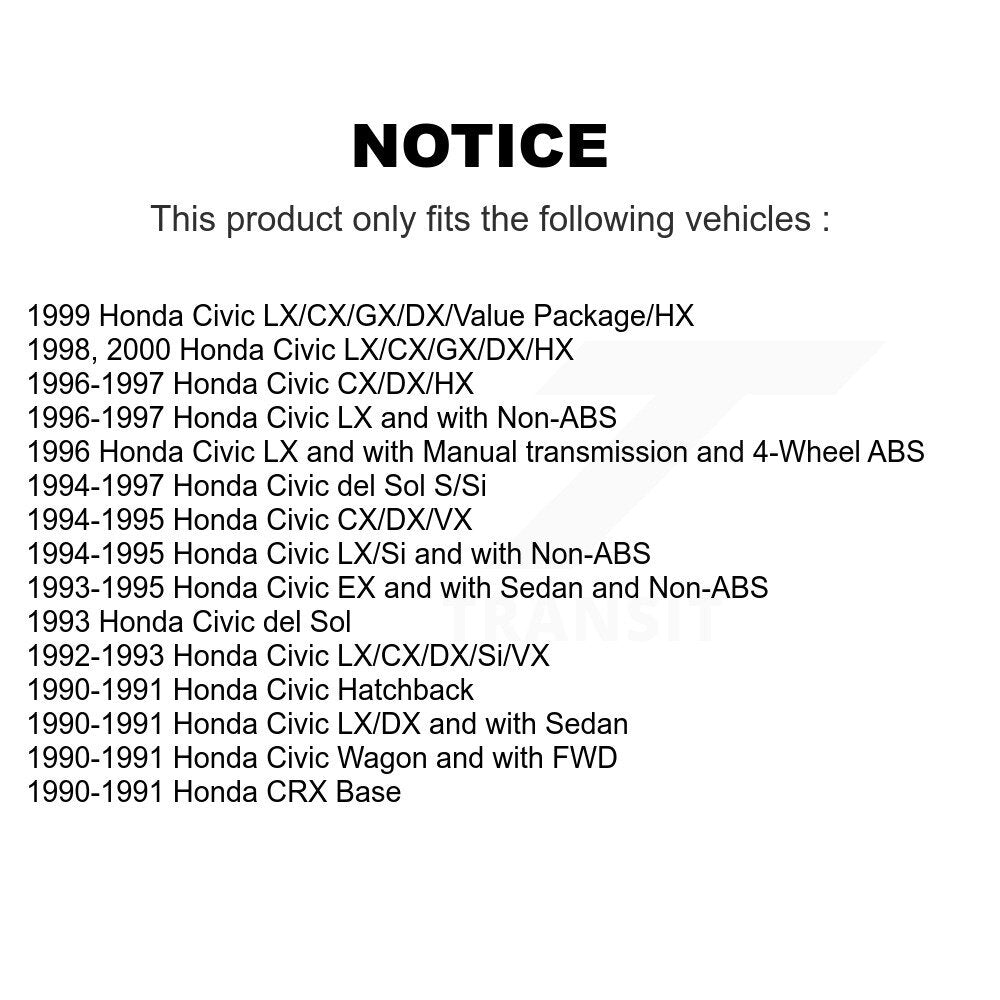 [Avant] Kit de disque (revêtu) de frein pour Honda Civic del Sol CRX KG-100152