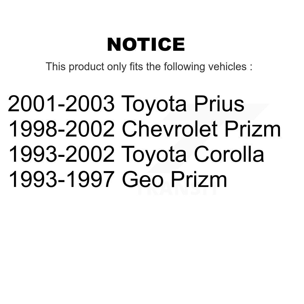[Avant] Kit de disque (revêtu) de frein pour Toyota Corolla Prizm Chevrolet Geo Prius KG-100155