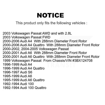 [Avant] Kit de disque (revêtu) de frein pour Audi Volkswagen Passat A4 Quattro A6 100 S6 KG-100157