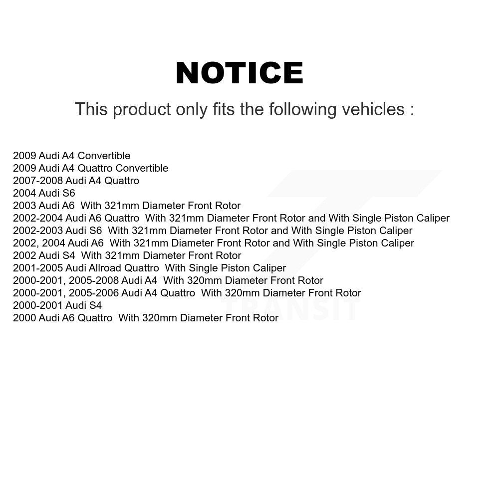 [Avant] Kit de disque (revêtu) de frein pour Audi A4 Quattro A6 Allroad S4 S6 KG-100180