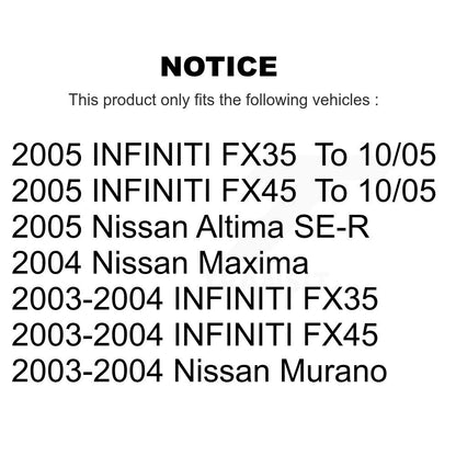 [Avant] Kit de disque (revêtu) de frein pour Nissan Altima Murano Maxima Infiniti FX35 FX45 INFINITI KG-100209