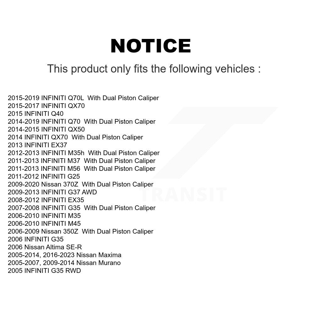 [Avant] Kit de disque (revêtu) de frein pour Nissan Maxima INFINITI Murano G37 Altima G35 M35 370Z 350Z EX35 M37 QX70 G25 Q70 Q70L M45 Q40 QX50 M56 EX37 M35h KG-100220