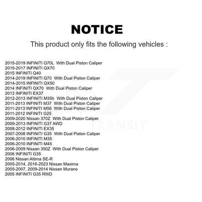 [Avant] Kit de disque (revêtu) de frein pour Nissan Maxima INFINITI Murano G37 Altima G35 M35 370Z 350Z EX35 M37 QX70 G25 Q70 Q70L M45 Q40 QX50 M56 EX37 M35h KG-100220