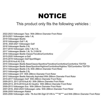 [Avant] Kit de disque (revêtu) de frein pour Volkswagen Jetta Beetle Audi Golf A3 Rabbit SportWagen Quattro Eos e-Golf GTI Taos KG-100251