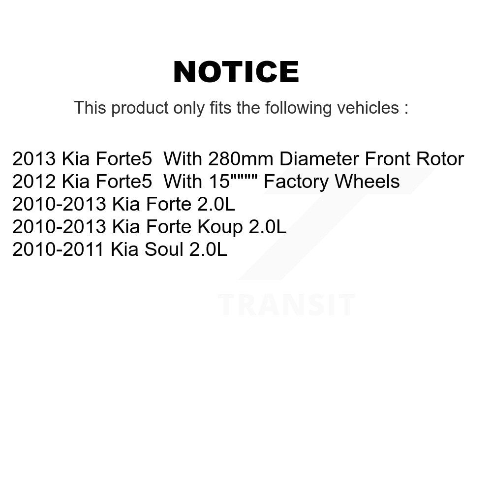 [Avant] Kit de disque (revêtu) de frein pour Kia Forte Soul Koup Forte5 KG-100311