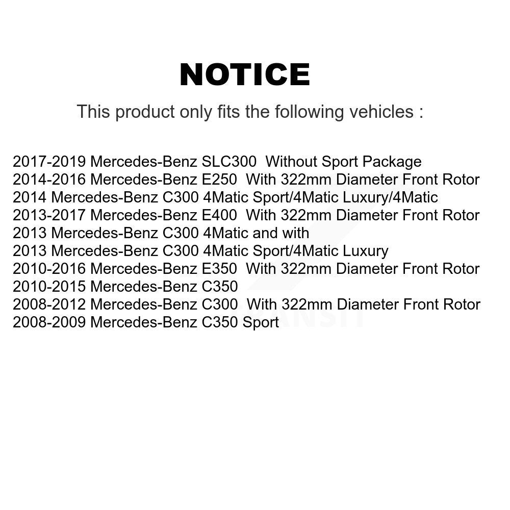 [Avant] Kit de disque (revêtu) de frein pour Mercedes-Benz E350 C300 C350 E400 SLC300 E250 KG-100320