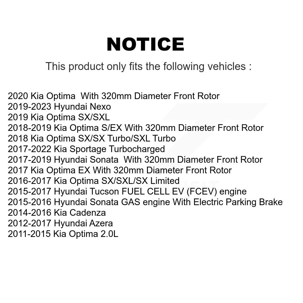 [Avant] Kit de disque (revêtu) de frein pour Kia Hyundai Optima Sonata Sportage Tucson Azera Cadenza Nexo KG-100330