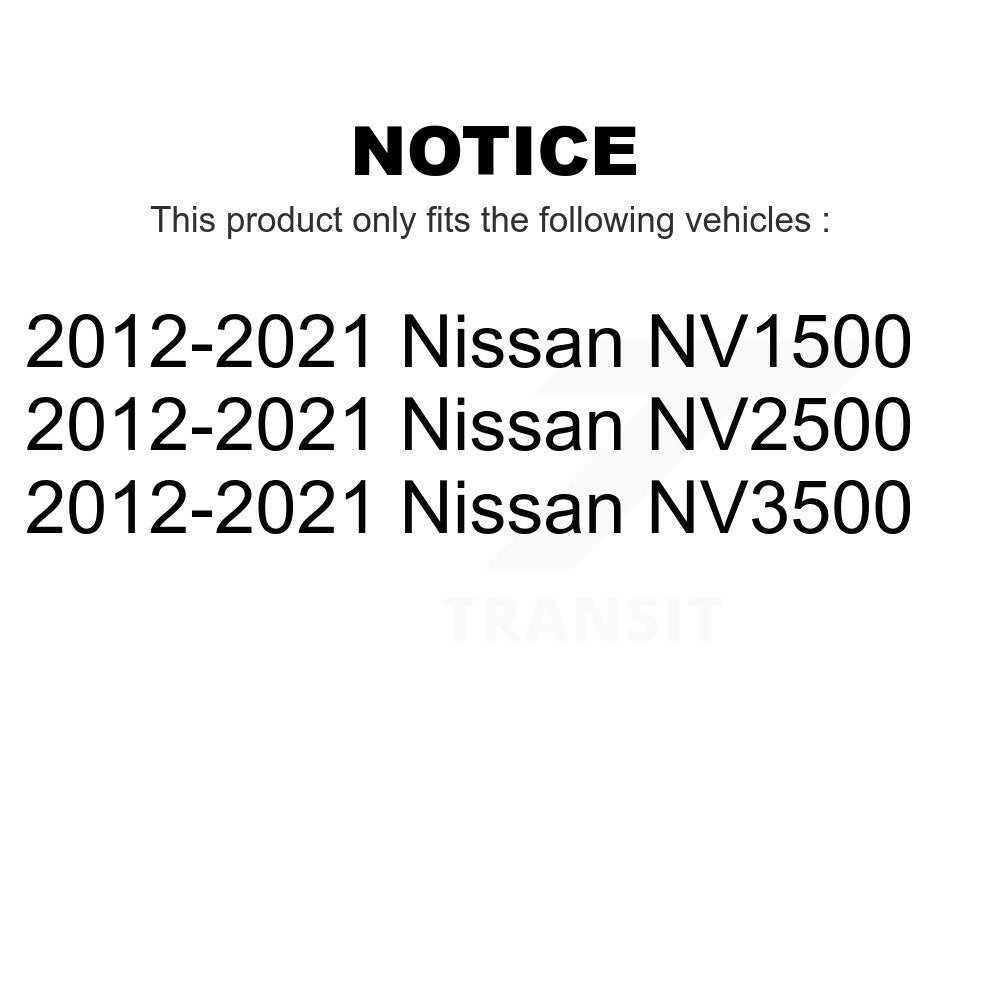 [Avant] Kit de disque (revêtu) de frein pour 2012-2021 Nissan NV2500 NV3500 NV1500 KG-100339