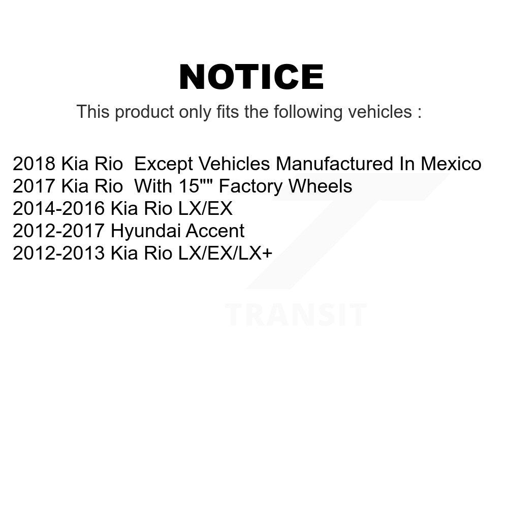[Avant] Kit de disque (revêtu) de frein pour Hyundai Accent Kia Rio KG-100340