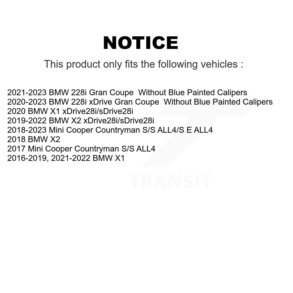 [Avant] Kit de disque (revêtu) de frein pour BMW X1 Mini Cooper Countryman X2 228i xDrive Gran Coupe KG-100373