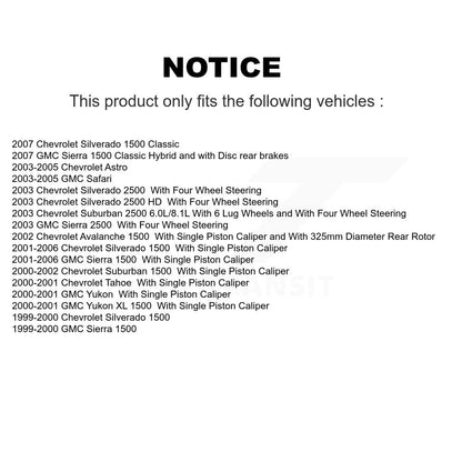 [Arrière] Kit de disque (revêtu) de frein pour Chevrolet Silverado 1500 GMC Sierra Suburban Tahoe Classic 2500 HD Avalanche Astro Yukon XL Safari KG-100382