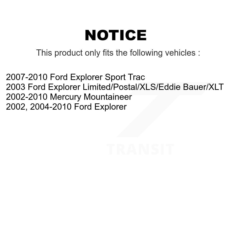 [Arrière] Kit de disque (revêtu) de frein pour Ford Explorer Mercury Mountaineer Sport Trac KG-100430