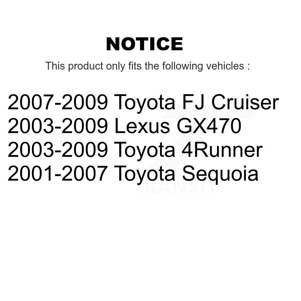 [Arrière] Kit de disque (revêtu) de frein pour Toyota 4Runner Sequoia FJ Cruiser Lexus GX470 KG-100509
