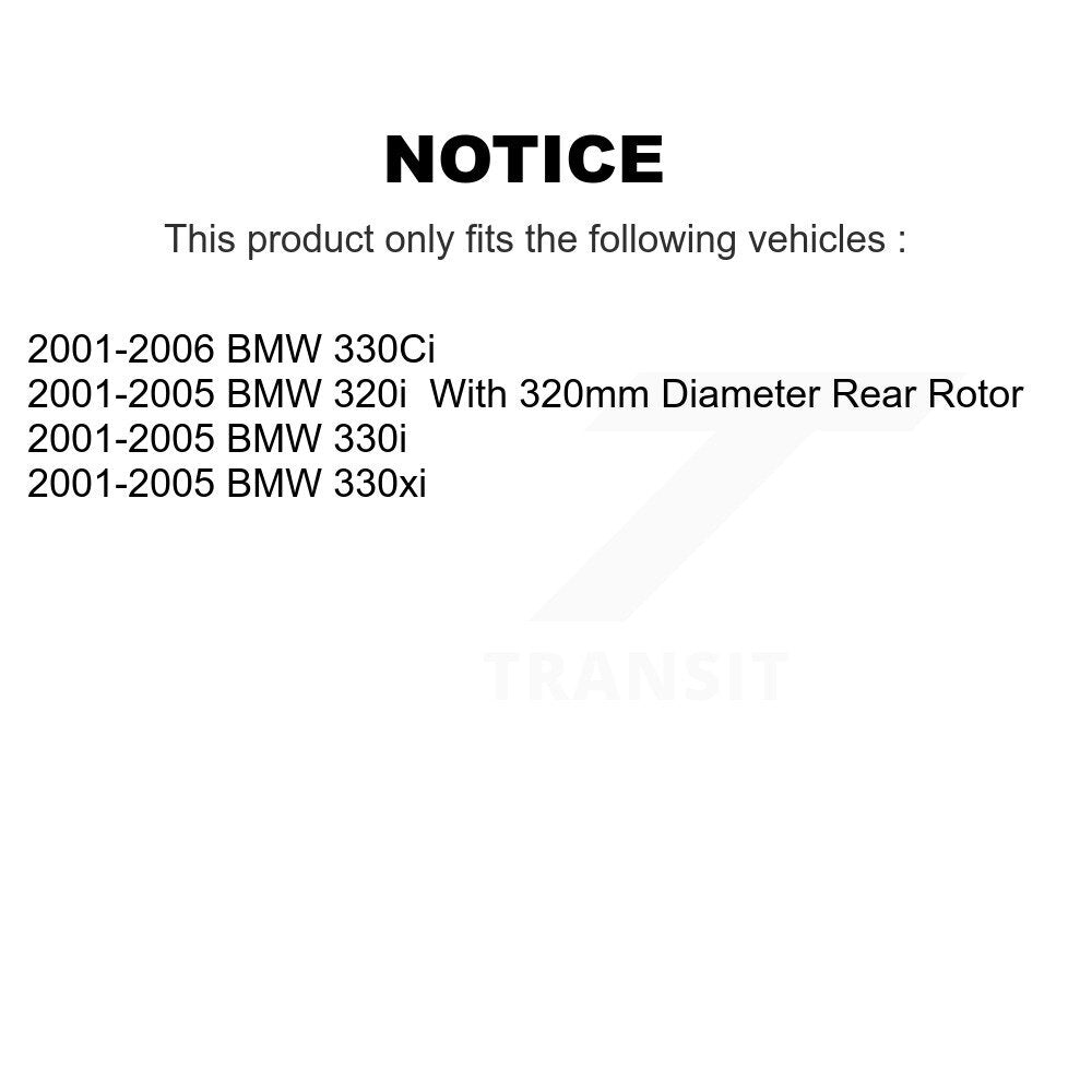 [Arrière] Kit de disque (revêtu) de frein pour BMW 330Ci 330i 330xi 320i KG-100526