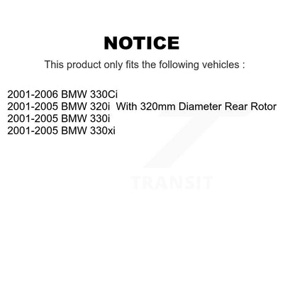 [Arrière] Kit de disque (revêtu) de frein pour BMW 330Ci 330i 330xi 320i KG-100526