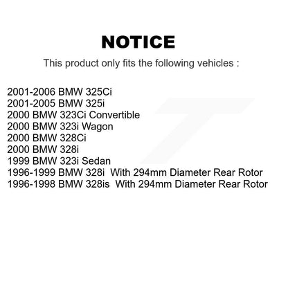 [Arrière] Kit de disque (revêtu) de frein pour BMW 325i 325Ci 328i 323i 323Ci 328is 328Ci KG-100527