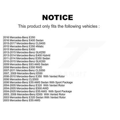 [Arrière] Kit de disque (revêtu) de frein pour Mercedes-Benz E350 GLK350 E320 E500 CLS550 E400 CLS500 GLK250 CLS400 E550 E55 AMG E63 KG-100542