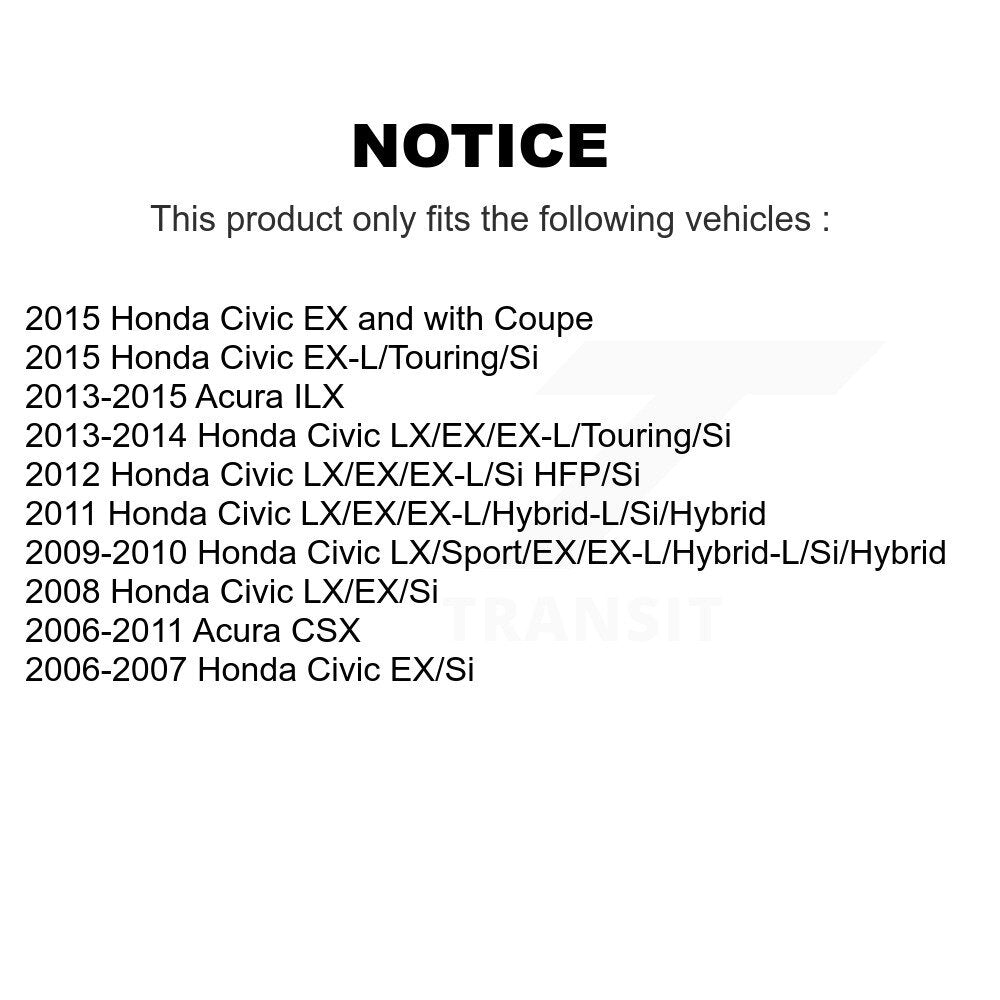 [Arrière] Kit de disque (revêtu) de frein pour Honda Civic Acura ILX CSX KG-100563