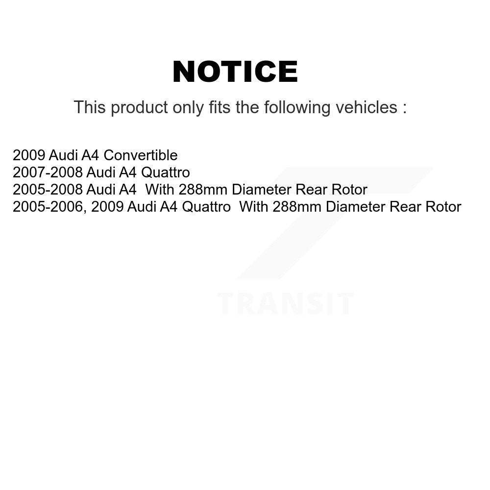 [Arrière] Kit de disque (revêtu) de frein pour Audi A4 Quattro KG-100574