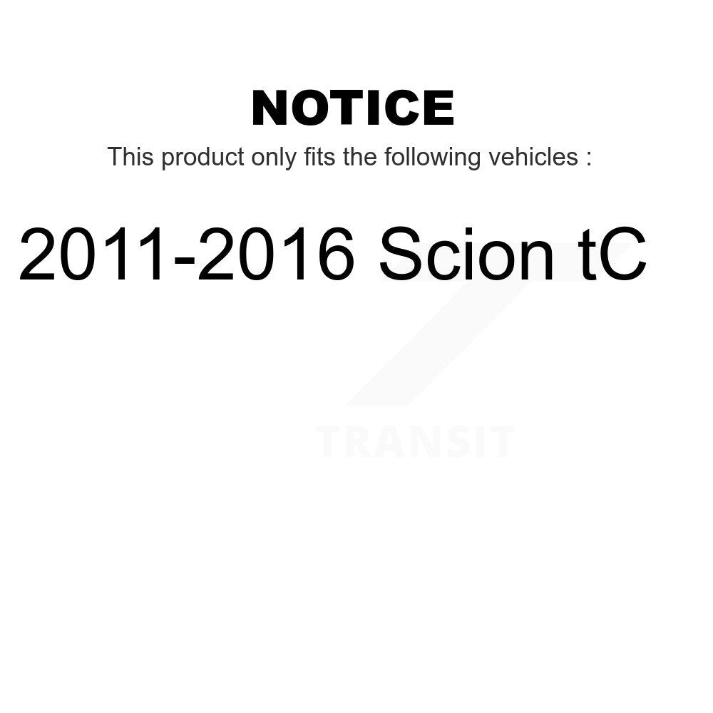[Arrière] Kit de disque (revêtu) de frein pour 2011-2016 Scion tC KG-100633
