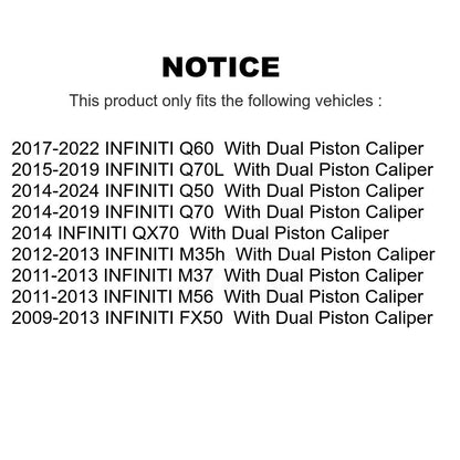 [Arrière] Kit de disque (revêtu) de frein pour INFINITI Q50 M37 Q60 Q70 Q70L QX70 M56 FX50 KG-100644