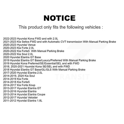 [Arrière] Kit de disque (revêtu) de frein pour Hyundai Elantra Kia Soul Forte Veloster GT Kona Forte5 Coupe Koup Venue Seltos KG-100646