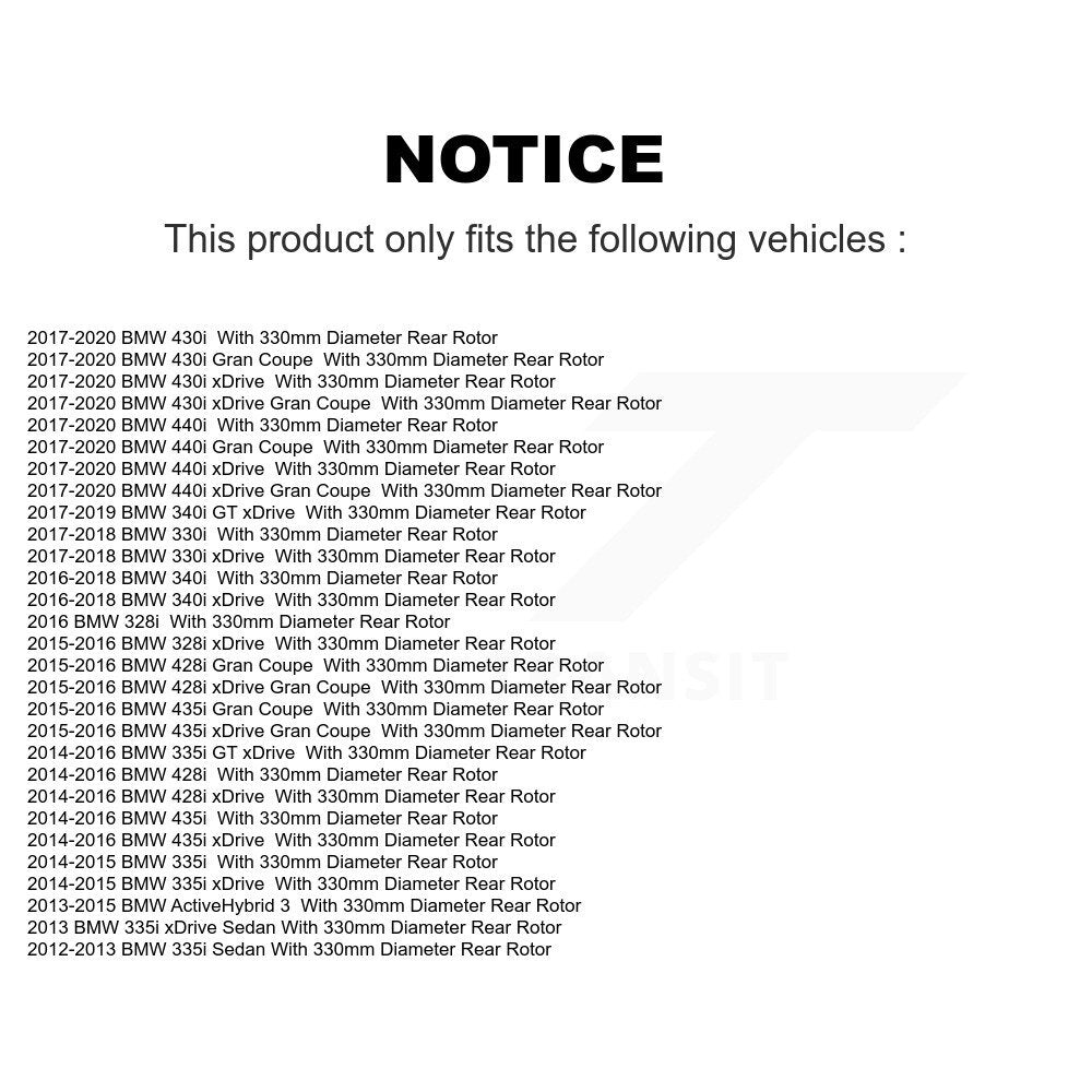 [Arrière] Kit de disque (revêtu) de frein pour BMW 328i xDrive 330i 335i 430i Gran Coupe 428i 435i 340i 440i GT ActiveHybrid 3 KG-100659
