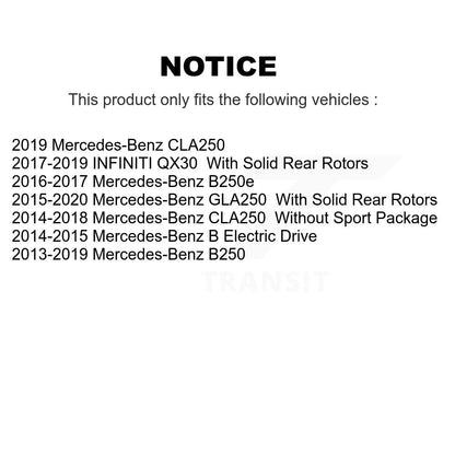 [Arrière] Kit de disque (revêtu) de frein pour Mercedes-Benz CLA250 GLA250 INFINITI QX30 B Electric Drive B250e B250 KG-100660