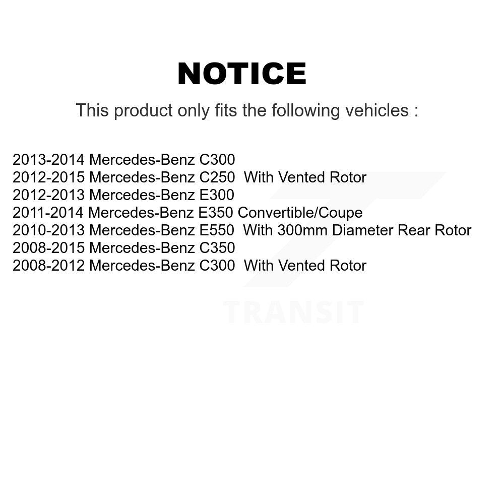 [Arrière] Kit de disque (revêtu) de frein pour Mercedes-Benz E350 C250 C300 C350 E550 KG-100661