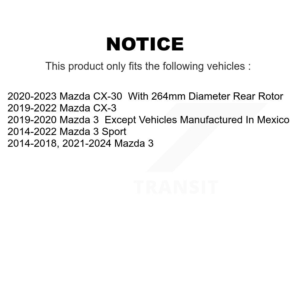 [Arrière] Kit de disque (revêtu) de frein pour Mazda 3 CX-3 CX-30 Sport KG-100663