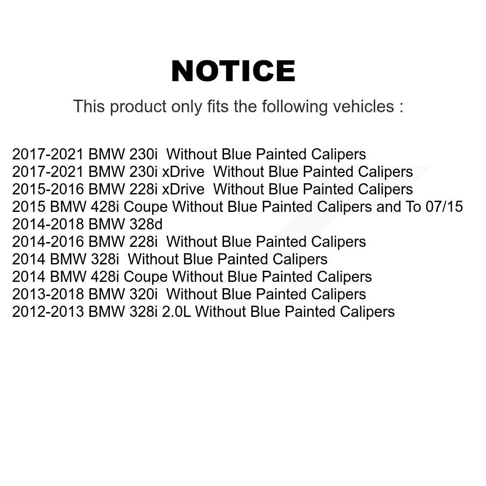 [Arrière] Kit de disque (revêtu) de frein pour BMW 328i 320i 428i 228i 230i 328d xDrive KG-100675