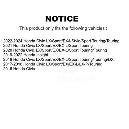 [Arrière] Kit de disque (revêtu) de frein pour Honda Civic Insight KG-100676