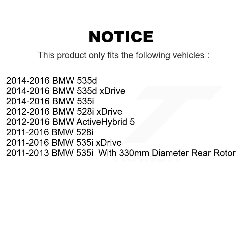 [Arrière] Kit de disque (revêtu) de frein pour BMW 528i 535i xDrive 535d ActiveHybrid 5 KG-100681