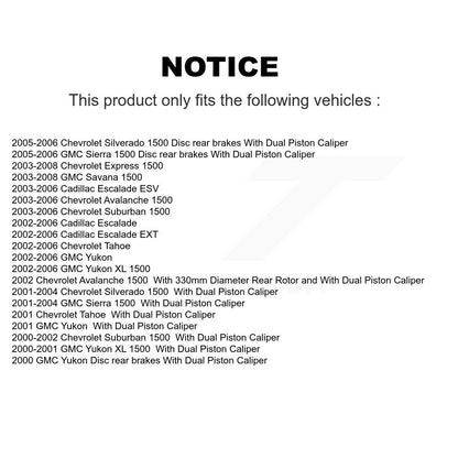[Avant + Arrière] Kit de disque (revêtu) de frein pour Chevrolet Silverado 1500 GMC Tahoe Sierra Suburban Yukon Avalanche XL Cadillac Escalade Express ESV EXT Savana KG-100699